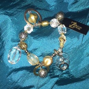 New Zevar Gold & Silver Tone Dangle Beads Bracelet